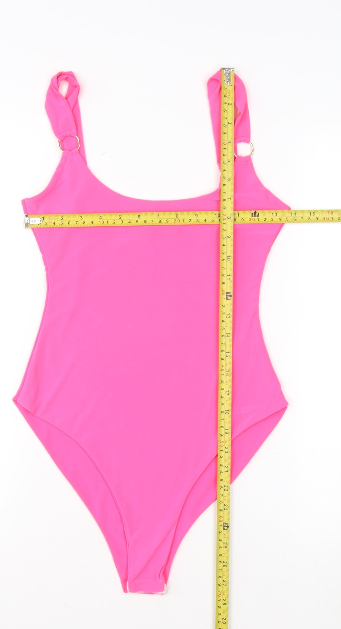 PrettyLittleThing Women’s Pink Bodysuit Size 10 Scoop Neck Stretch One-Piece