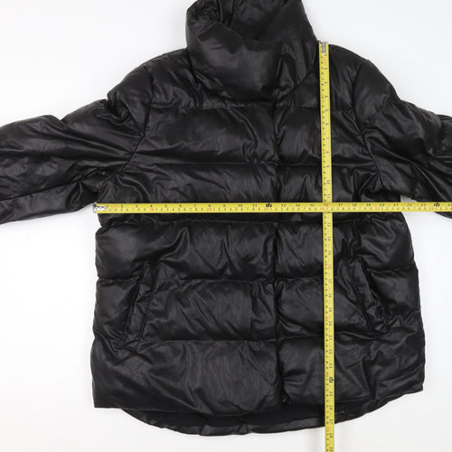 Next Womens Black Puffer Jacket Size 12 Warm Shower Resistant Winter Coat