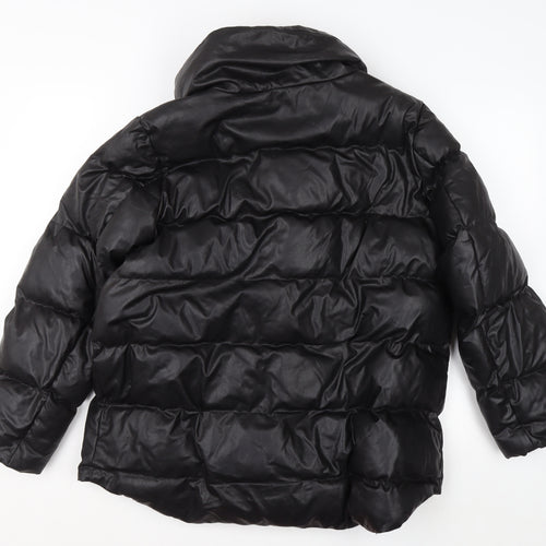 Next Womens Black Puffer Jacket Size 12 Warm Shower Resistant Winter Coat