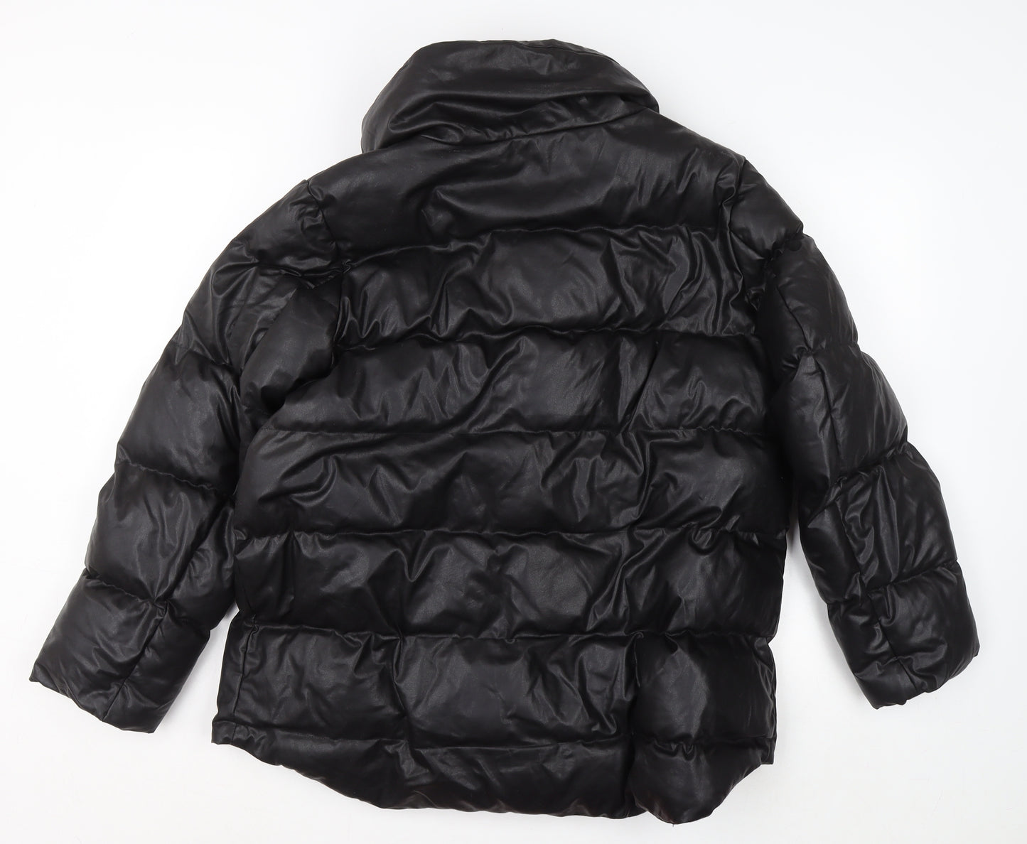 Next Womens Black Puffer Jacket Size 12 Warm Shower Resistant Winter Coat