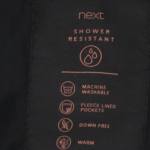 Next Womens Black Puffer Jacket Size 12 Warm Shower Resistant Winter Coat