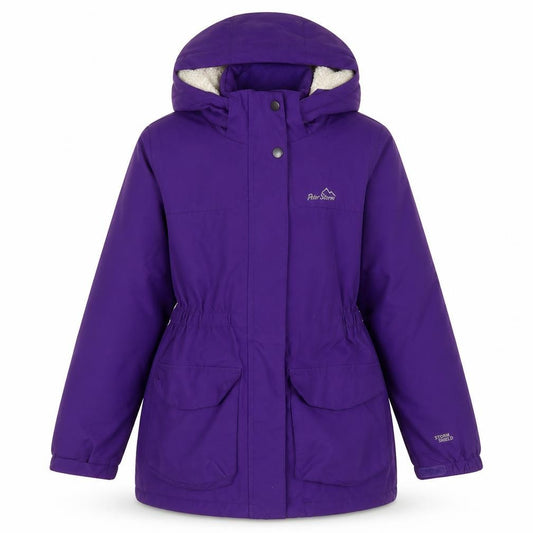 Peter Storm Girls Purple Waterproof Hooded Parka Coat 9-10 Years