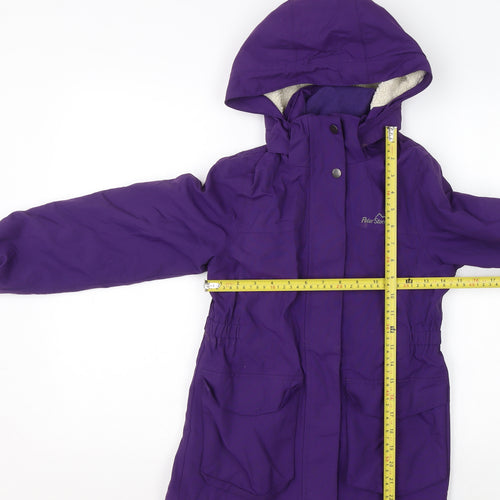 Peter Storm Girls Purple Waterproof Hooded Parka Coat 9-10 Years