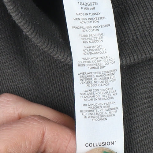 COLLUSION Men's Black Fleece Jogger Sweatpants Size S Regular Fit