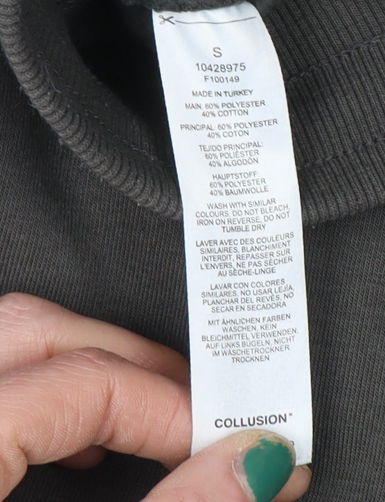 COLLUSION Men's Black Fleece Jogger Sweatpants Size S Regular Fit