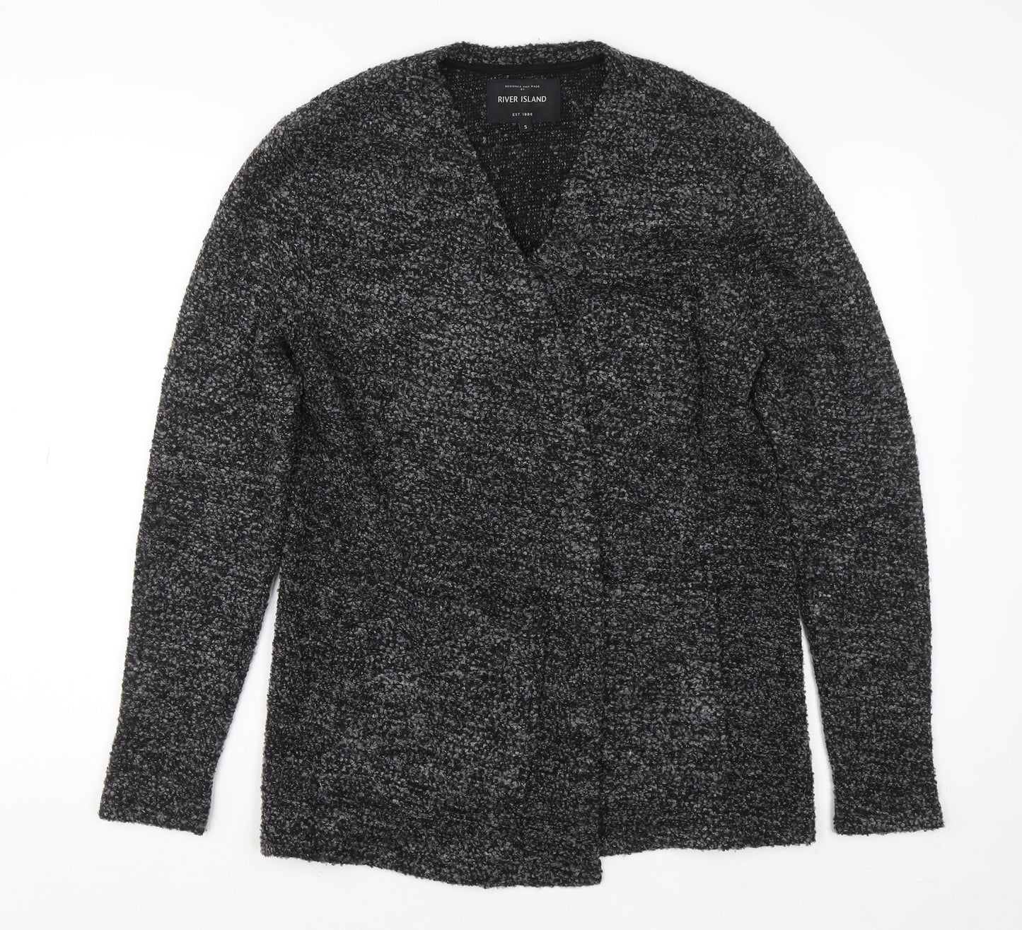 River Island Womens Grey Chunky-Knit Cardigan Size S