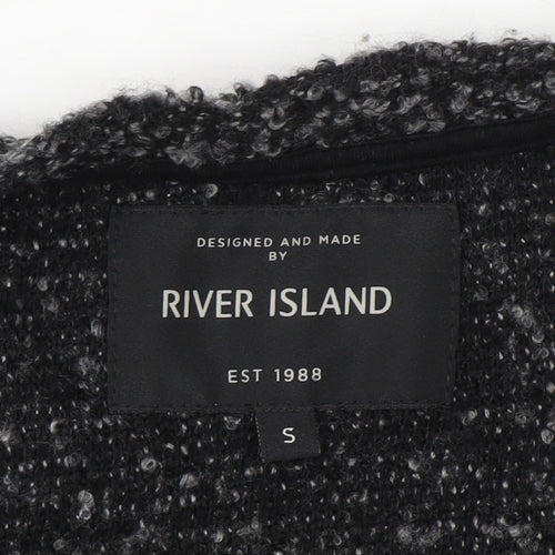 River Island Womens Grey Chunky-Knit Cardigan Size S