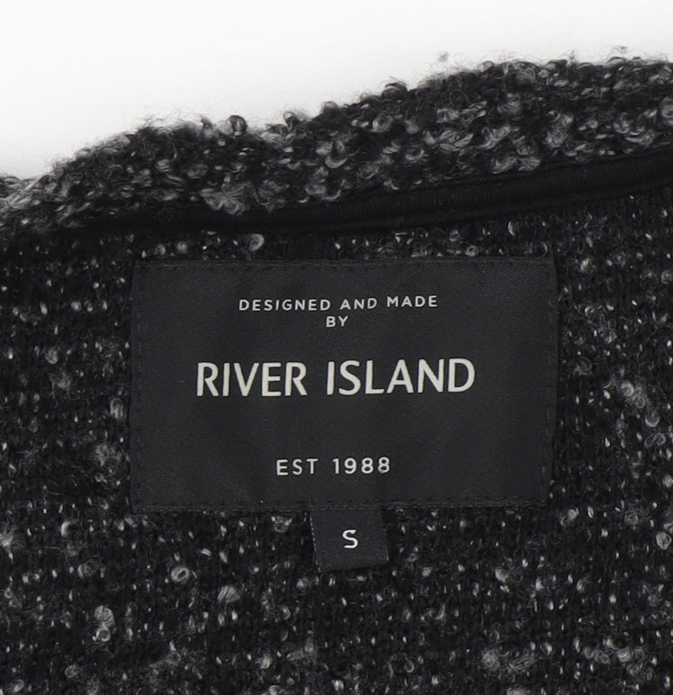 River Island Womens Grey Chunky-Knit Cardigan Size S