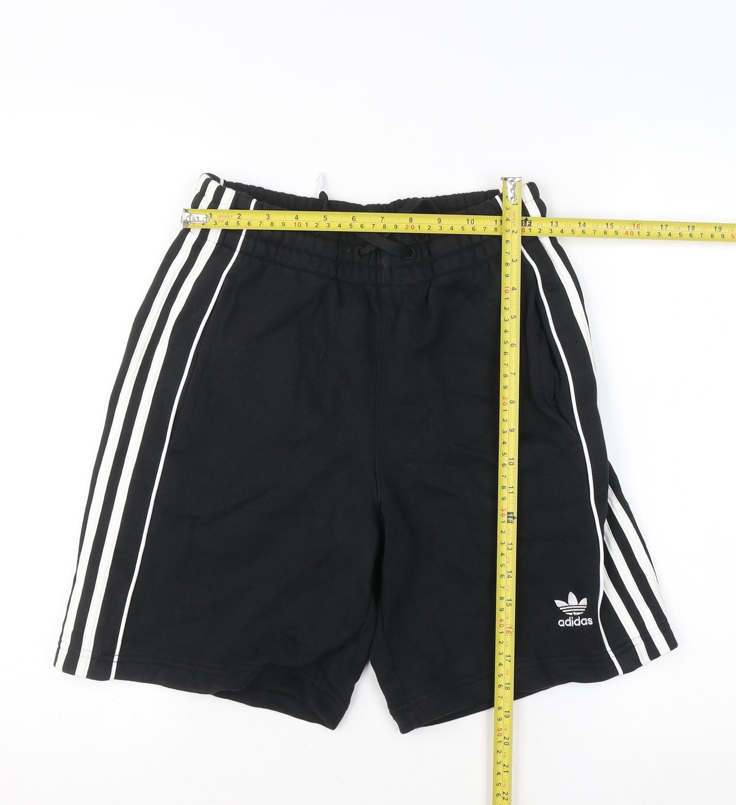 Adidas Men's Black XS Athletic Sweat Shorts 100% Cotton Drawstring