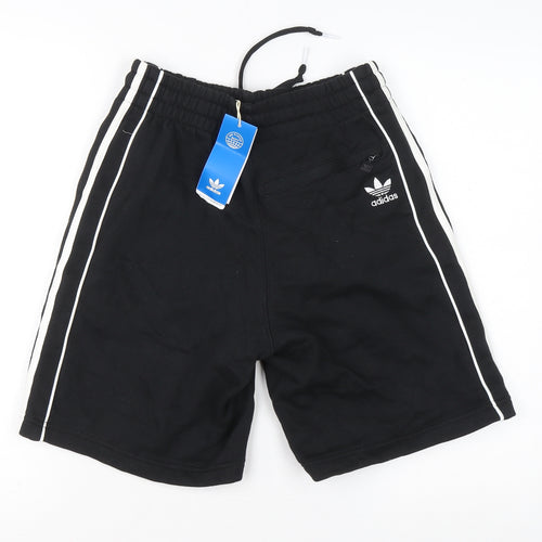 Adidas Men's Black XS Athletic Sweat Shorts 100% Cotton Drawstring
