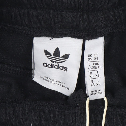 Adidas Men's Black XS Athletic Sweat Shorts 100% Cotton Drawstring