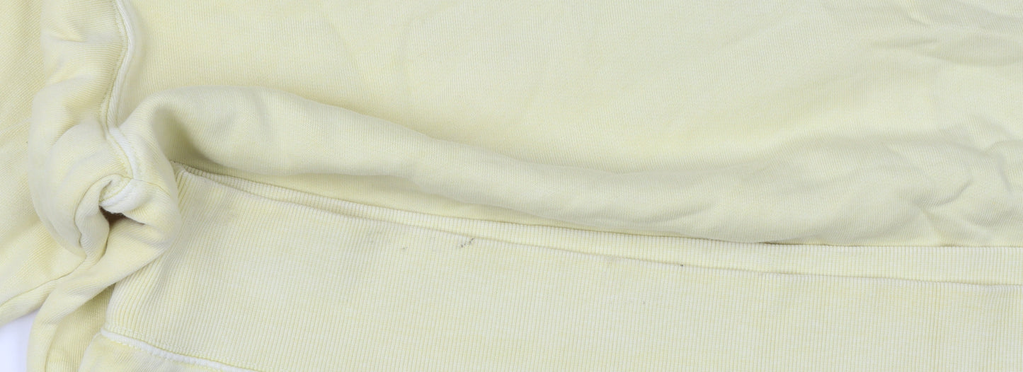 Marks and Spencer Women's Yellow Cotton Crew Neck Pullover Jumper Size L