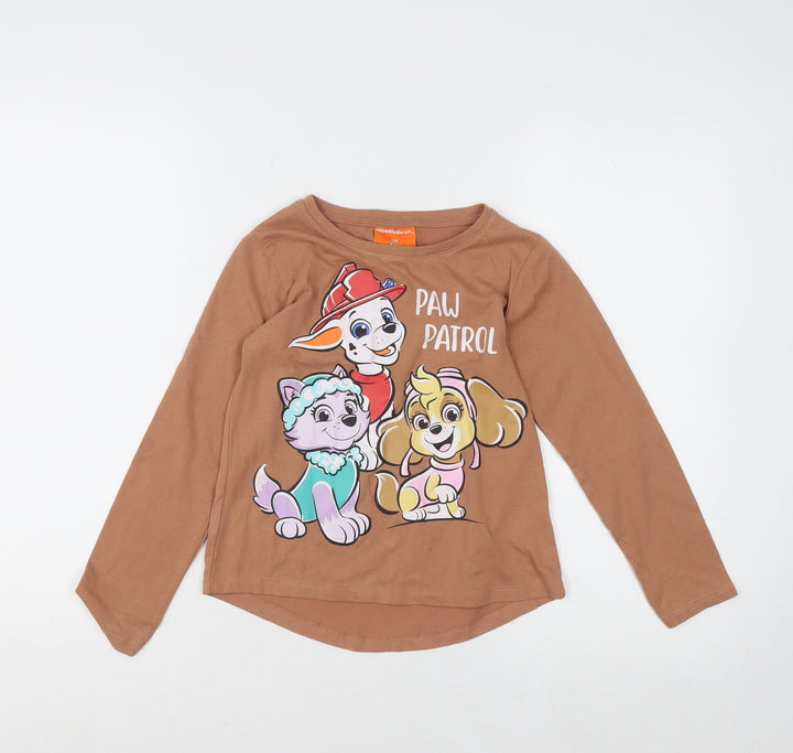 Nickelodeon Girls Brown Paw Patrol Long Sleeve T-Shirt 8-9 Years