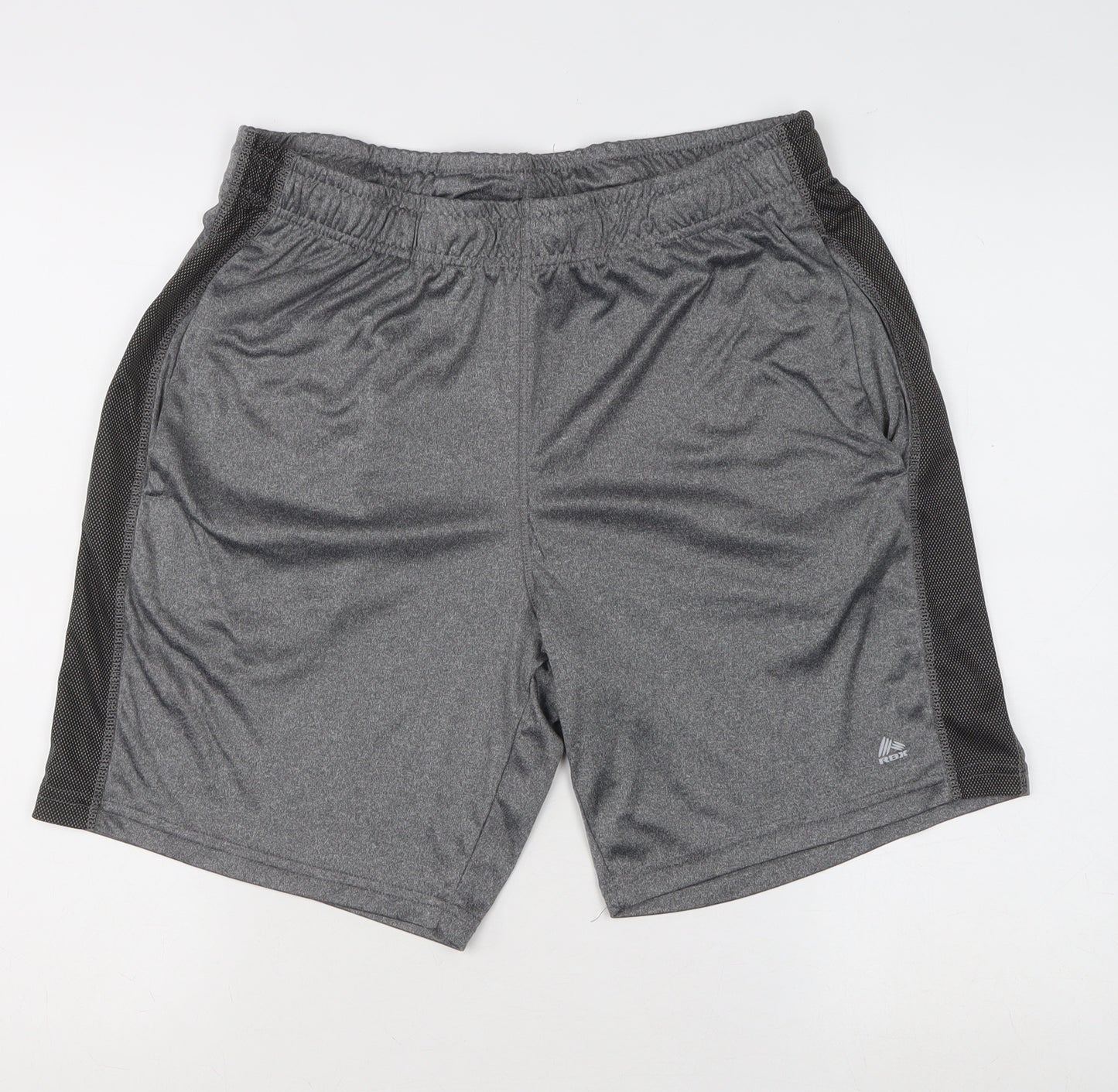 RBX Men's Grey Performance Athletic Shorts L Quick Dry Breathable