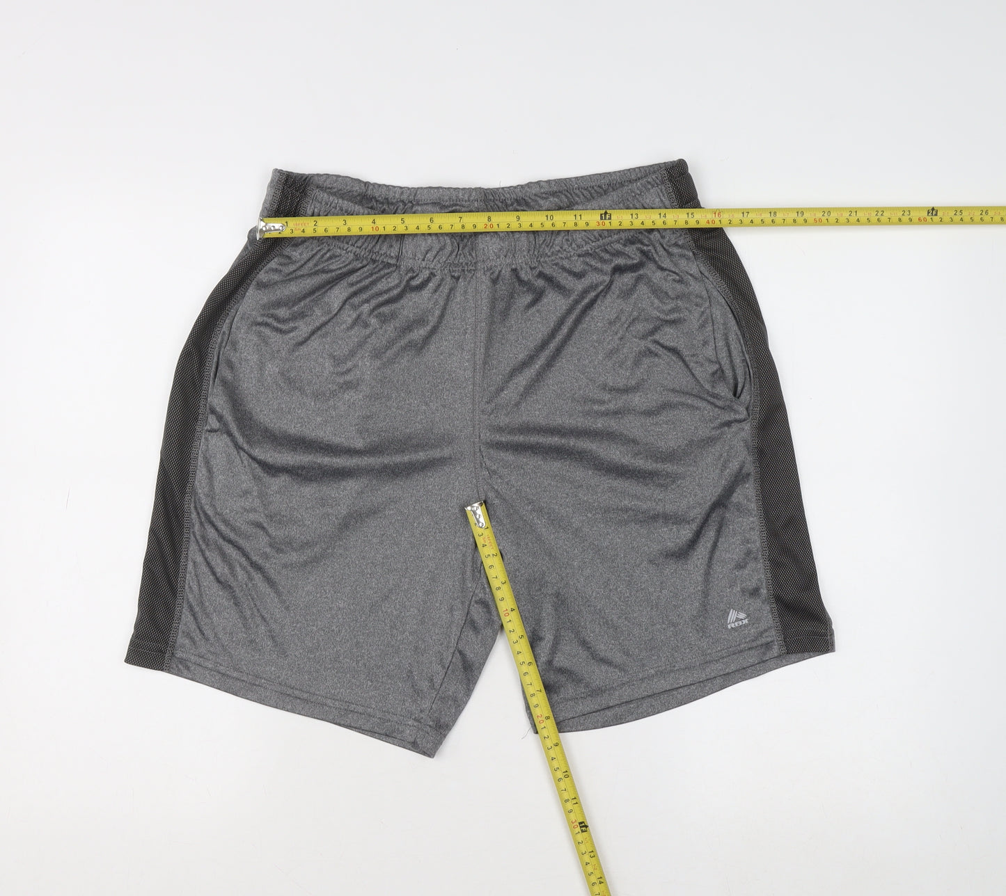 RBX Men's Grey Performance Athletic Shorts L Quick Dry Breathable