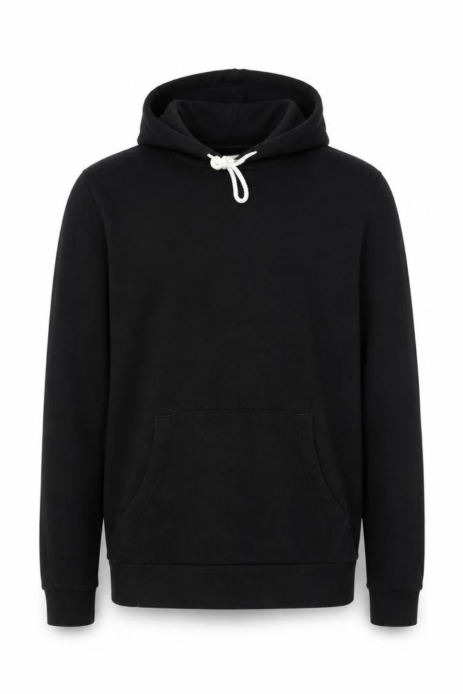 Front view of ASOS Men’s Black Pullover Hoodie Cotton Medium Regular Fit