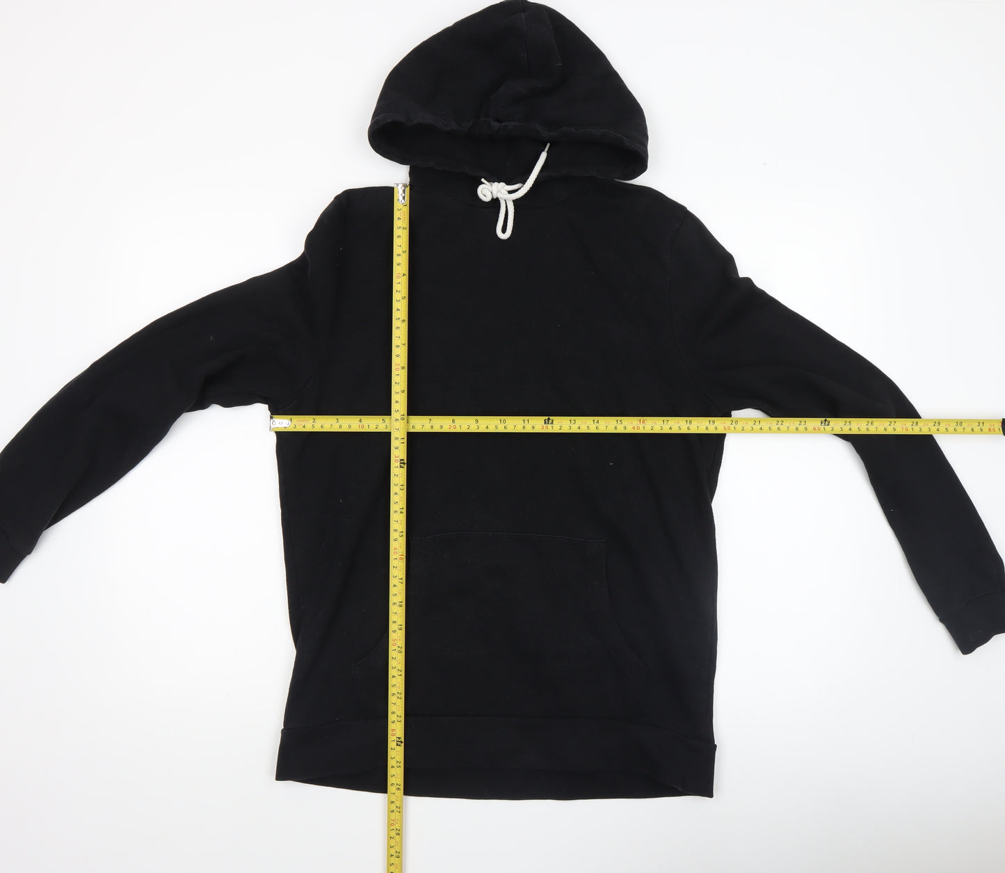 ASOS Men’s Black Pullover Hoodie Cotton Medium Regular Fit