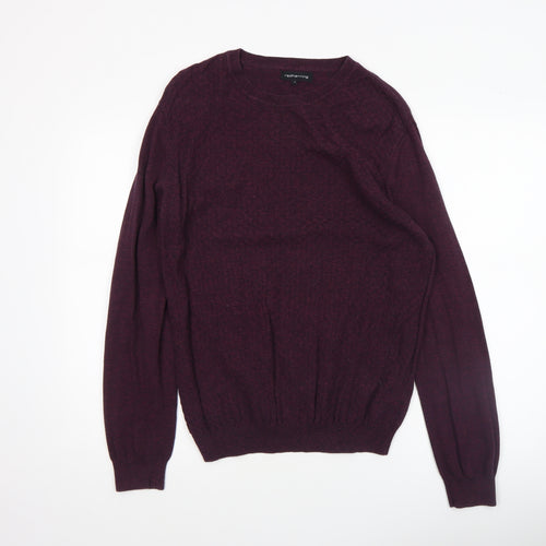 Red Herring Men's Purple Cotton Crew Neck Jumper Size S