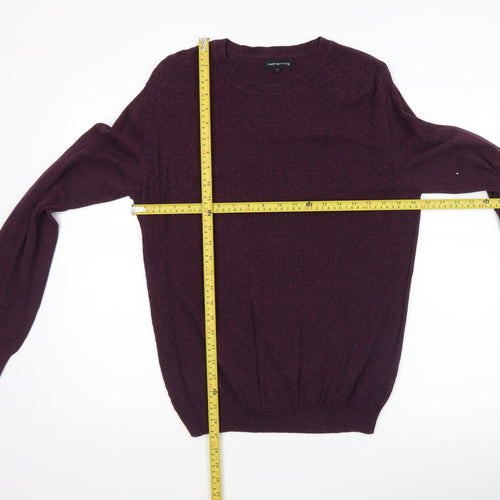 Red Herring Men's Purple Cotton Crew Neck Jumper Size S