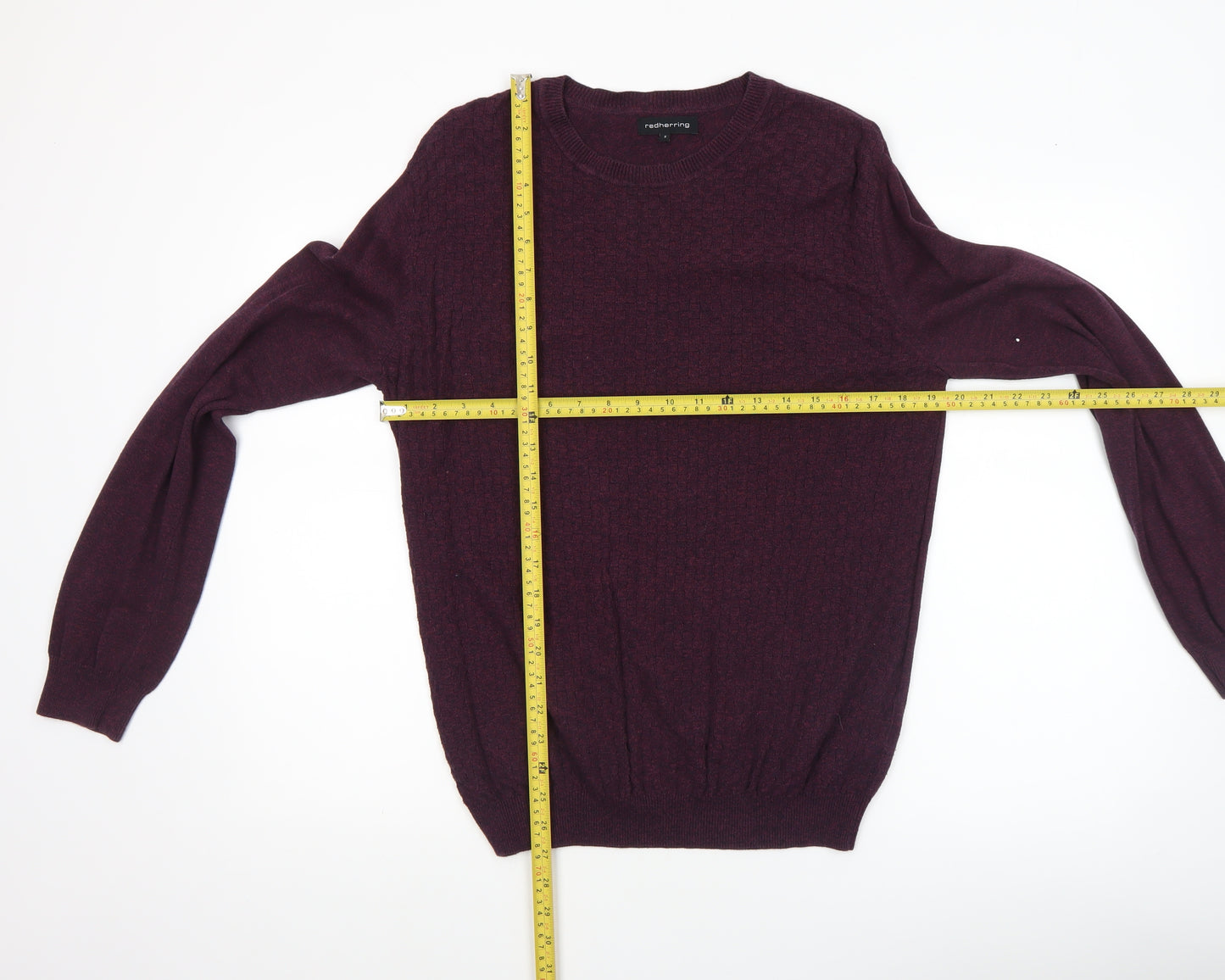 Red Herring Men's Purple Cotton Crew Neck Jumper Size S