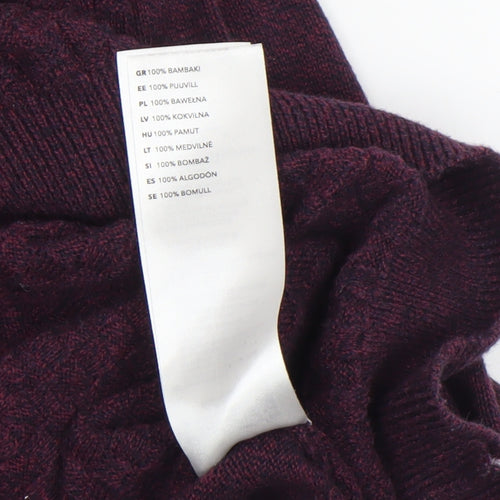 Red Herring Men's Purple Cotton Crew Neck Jumper Size S