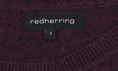 Red Herring Men's Purple Cotton Crew Neck Jumper Size S