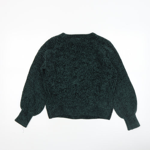 Pink Rose Women Green Chunky Knit Pullover Jumper XS