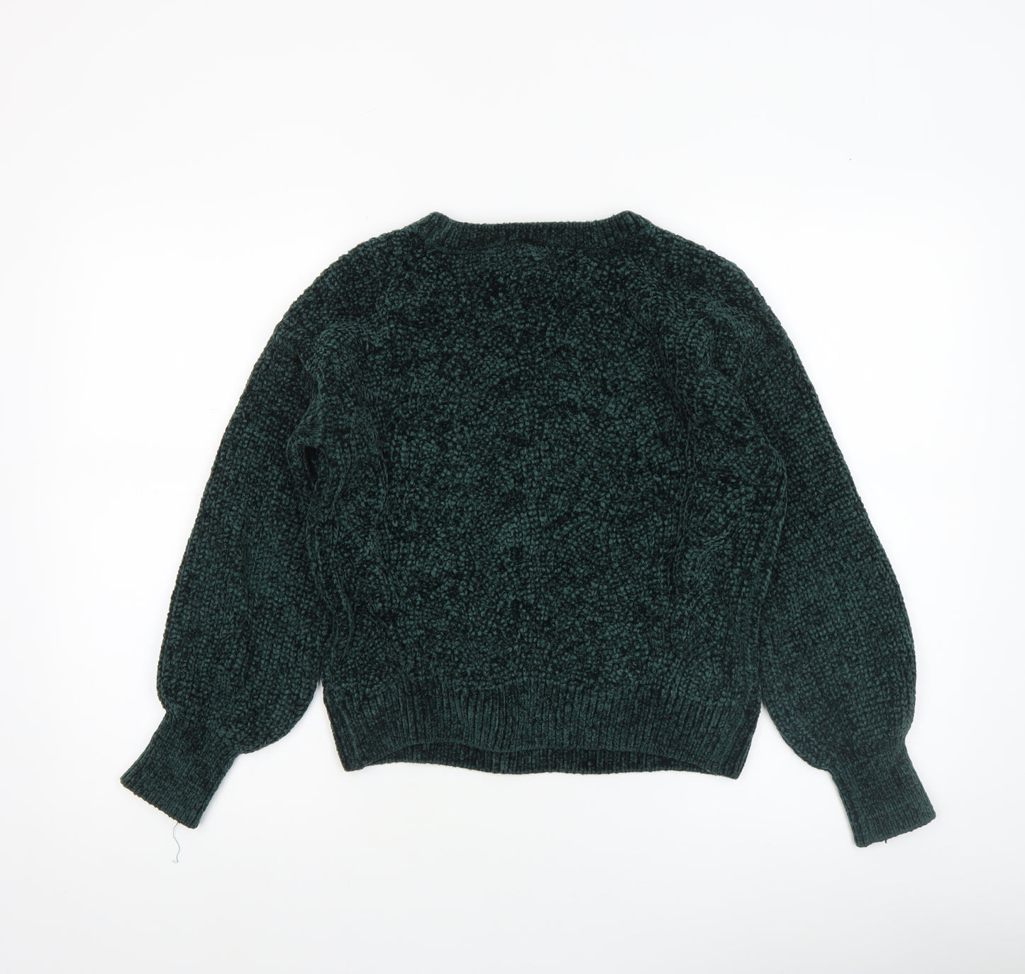 Pink Rose Women Green Chunky Knit Pullover Jumper XS
