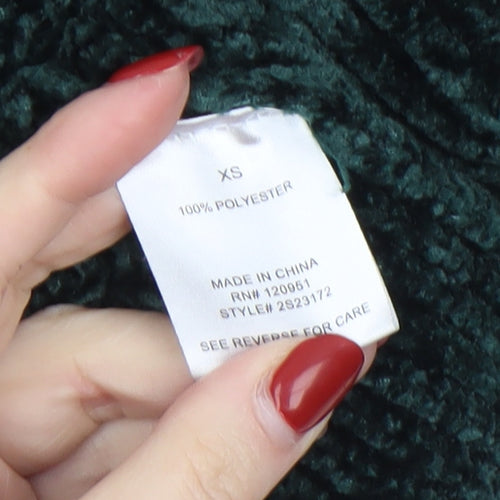 Pink Rose Women Green Chunky Knit Pullover Jumper XS