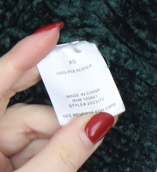 Pink Rose Women Green Chunky Knit Pullover Jumper XS