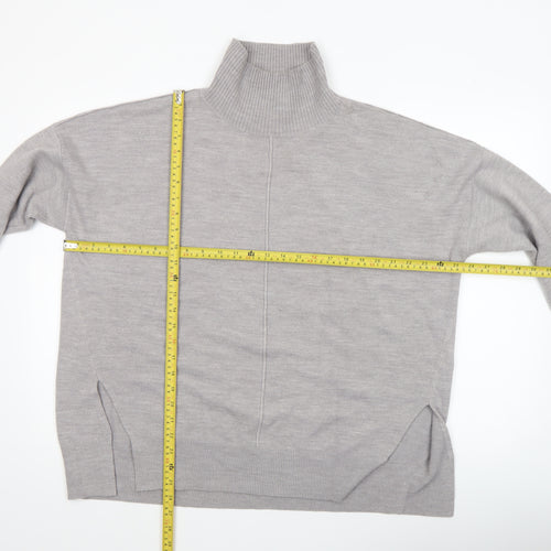 French Connection Women Grey Roll Neck Knit Jumper Size S