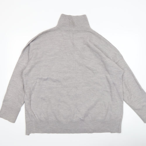 French Connection Women Grey Roll Neck Knit Jumper Size S