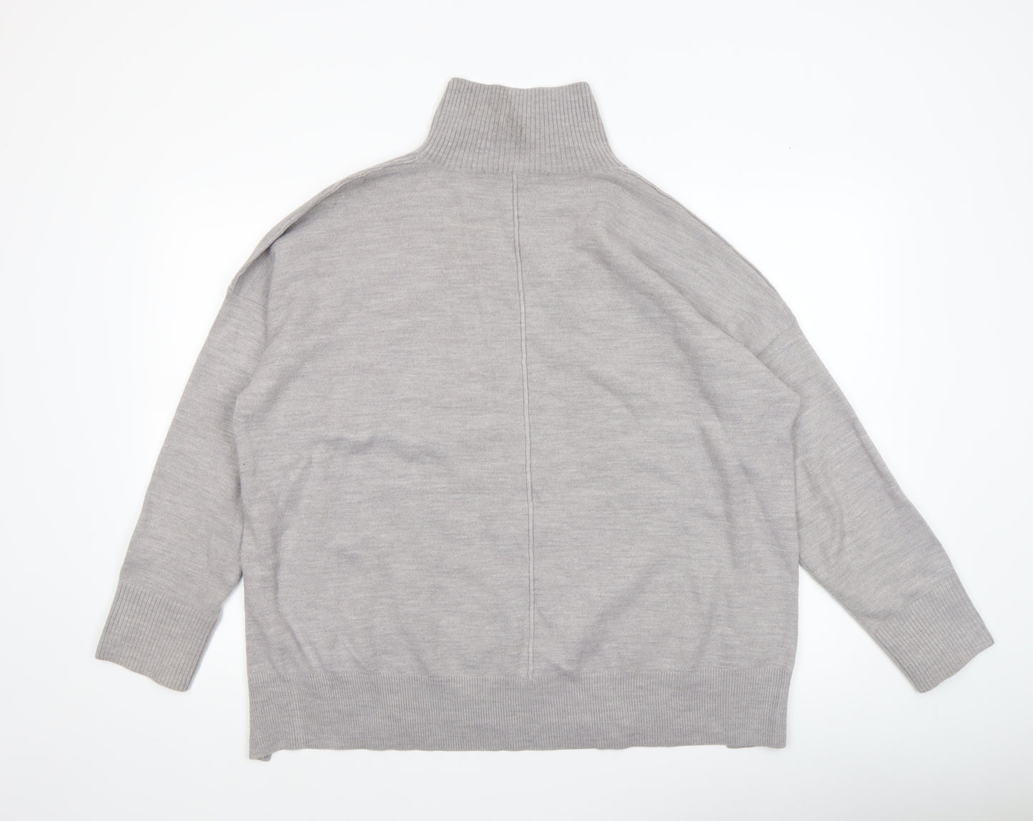 French Connection Women Grey Roll Neck Knit Jumper Size S