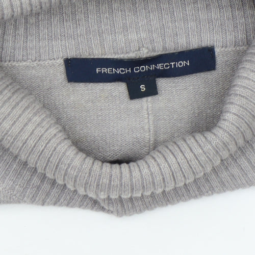 French Connection Women Grey Roll Neck Knit Jumper Size S