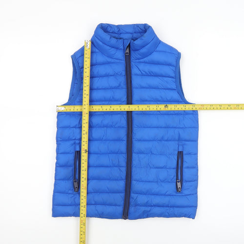 Dunnes Stores Boys Blue 7-8 Years Puffer Waistcoat Lightweight Zip