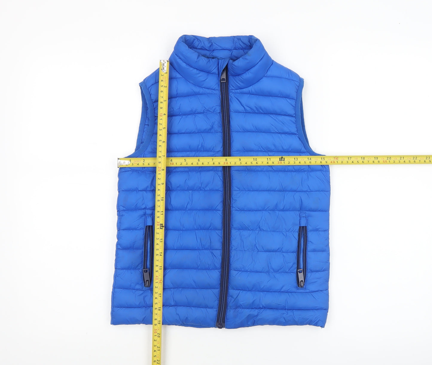 Dunnes Stores Boys Blue 7-8 Years Puffer Waistcoat Lightweight Zip