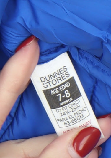 Dunnes Stores Boys Blue 7-8 Years Puffer Waistcoat Lightweight Zip
