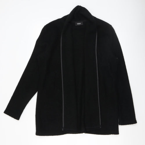 Klass Women Black Long Sleeve Open Front Acrylic Cardigan Size S