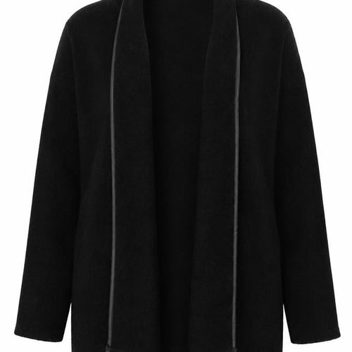 Klass Women Black Long Sleeve Open Front Acrylic Cardigan Size S