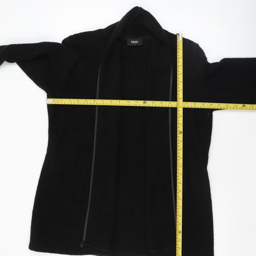 Klass Women Black Long Sleeve Open Front Acrylic Cardigan Size S