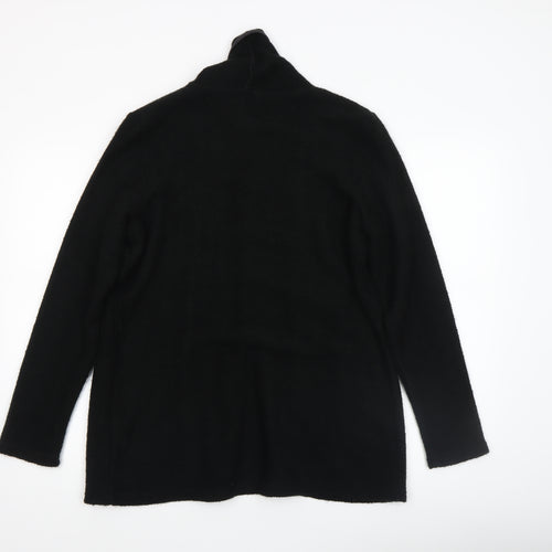 Klass Women Black Long Sleeve Open Front Acrylic Cardigan Size S