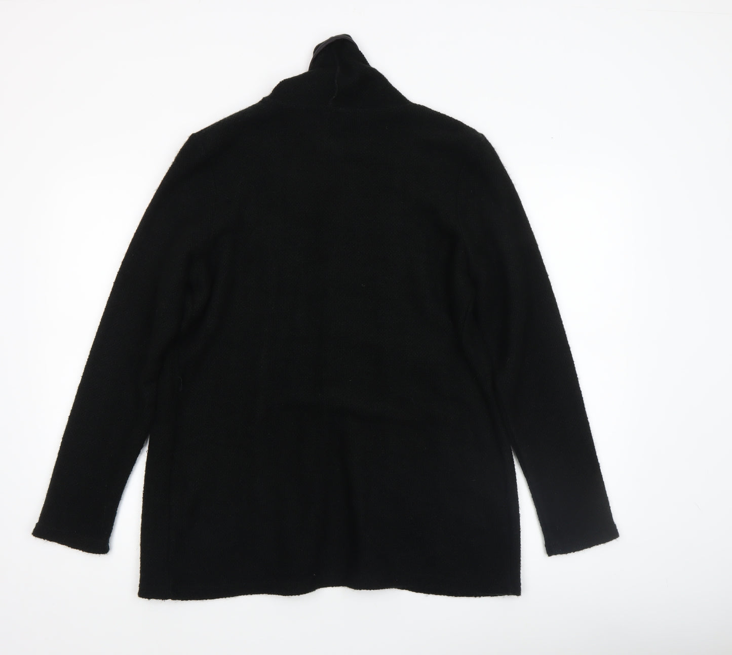 Klass Women Black Long Sleeve Open Front Acrylic Cardigan Size S