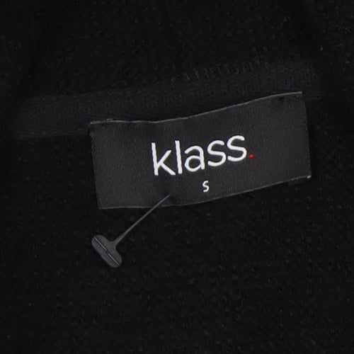 Klass Women Black Long Sleeve Open Front Acrylic Cardigan Size S