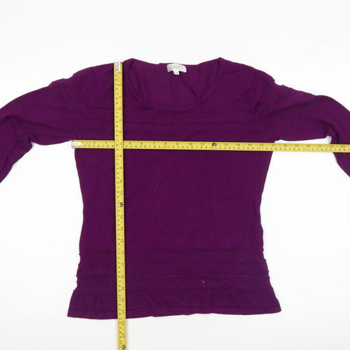 Kaliko Women's Purple Cotton Long Sleeve Scoop Neck Jumper Size 12