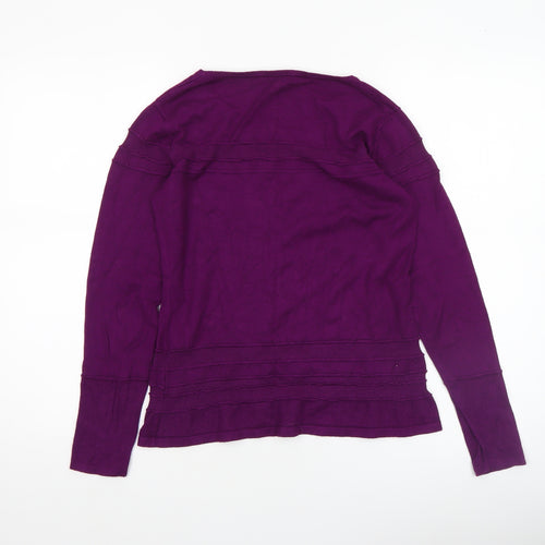 Kaliko Women's Purple Cotton Long Sleeve Scoop Neck Jumper Size 12