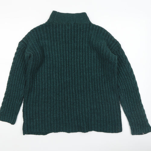 A Pea in the Pod Womens Green Cable-Knit Mock Neck Jumper Size S