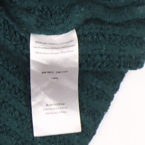 A Pea in the Pod Womens Green Cable-Knit Mock Neck Jumper Size S