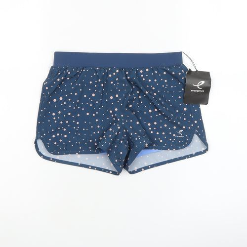 Energetics Girls Blue Polka Dot Athletic Running Shorts 10 Years