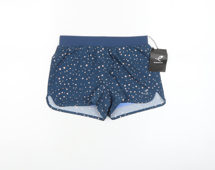 Energetics Girls Blue Polka Dot Athletic Running Shorts 10 Years