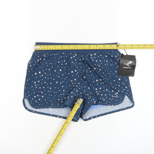 Energetics Girls Blue Polka Dot Athletic Running Shorts 10 Years
